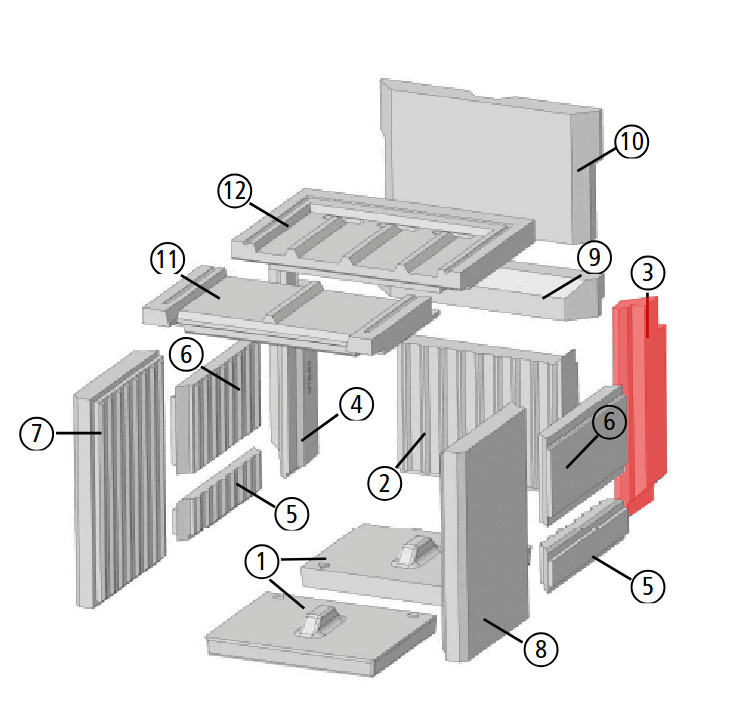 Leda Gourmet H71 Seitenstein rechts hinten
